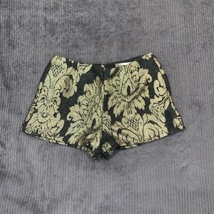 Floral black and gold shorts